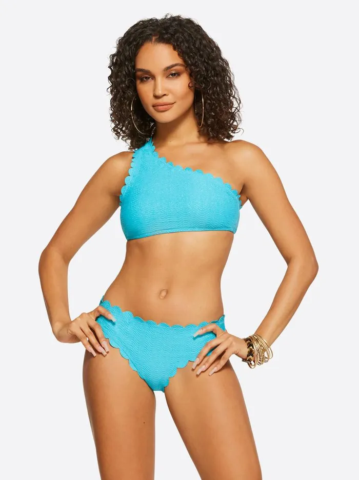 Women Jessica Simpson Swim Under The Sea One Shoulder Top In Paradise Sky
