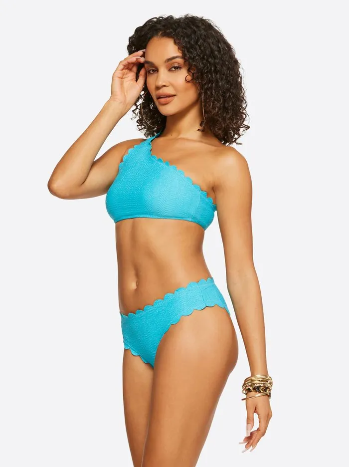 Women Jessica Simpson Swim Under The Sea One Shoulder Top In Paradise Sky