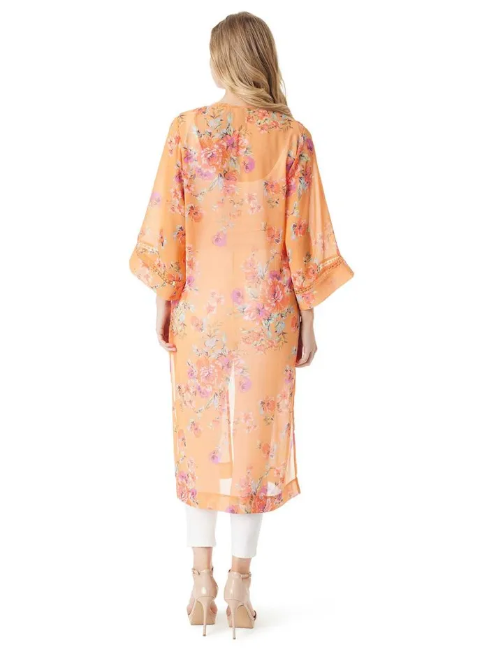 Women Jessica Simpson Tops and Tees Caelan Kimono In Watercolor Roses