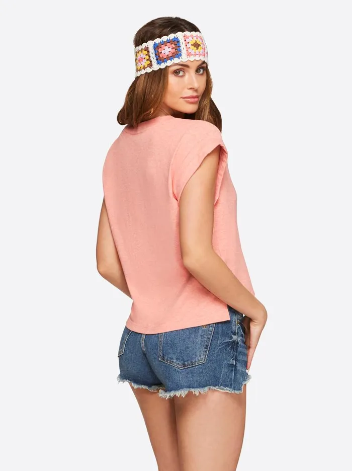 Women Jessica Simpson Tops and Tees Hester Crop Tee In Shell Pink