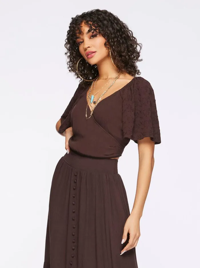 Women Jessica Simpson Tops and Tees Kerrigan Crop Top In Coffee