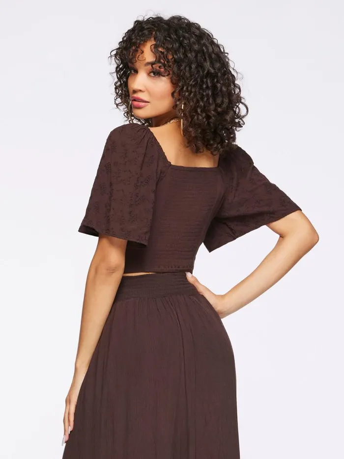 Women Jessica Simpson Tops and Tees Kerrigan Crop Top In Coffee