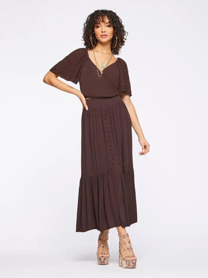 Women Jessica Simpson Tops and Tees Kerrigan Crop Top In Coffee