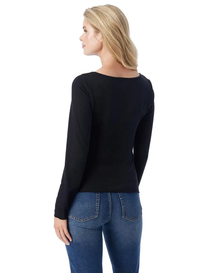 Women Jessica Simpson Tops and Tees Tahani Henley Top In Anthracite