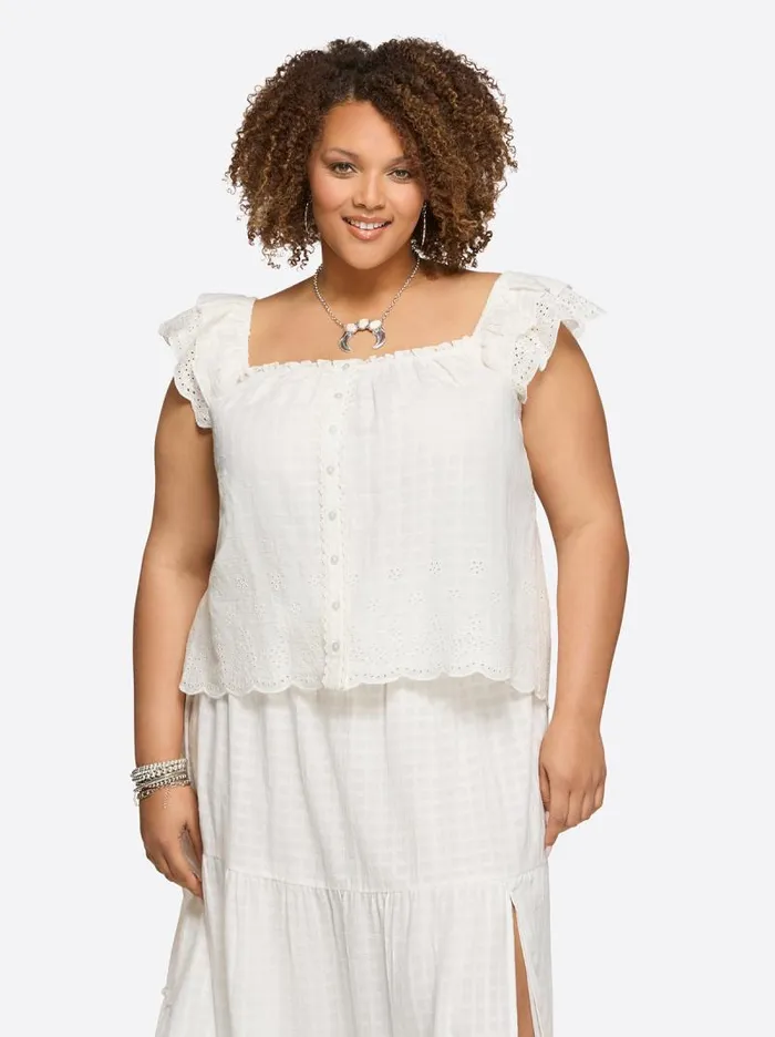 Women Jessica Simpson Tops and Tees Violetta Top In Gardenia