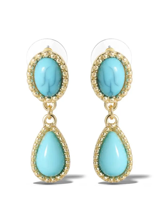 Women Jessica Simpson Turquoise Collection Turquoise Stone Drop Earrings