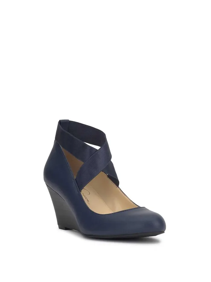 Women Jessica Simpson Wedges Saedra Wedge In Navy Baby