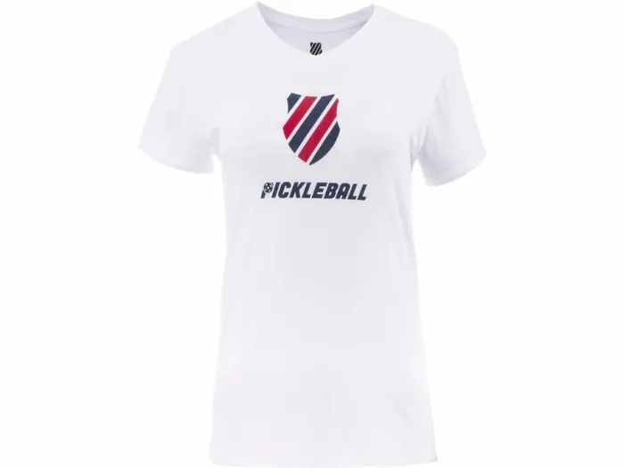 Women KSwiss TShirts and Tops WOMENS PICKLEBALL TSHIRT Whitebluered