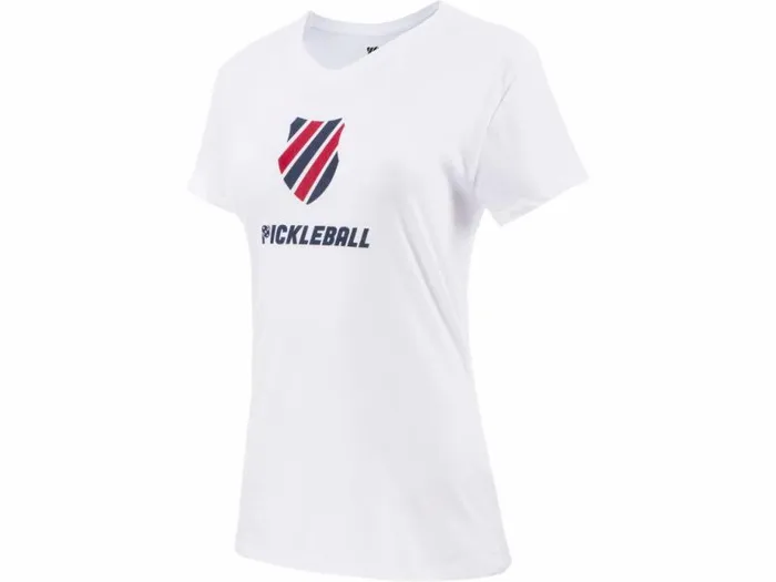 Women KSwiss TShirts and Tops WOMENS PICKLEBALL TSHIRT Whitebluered