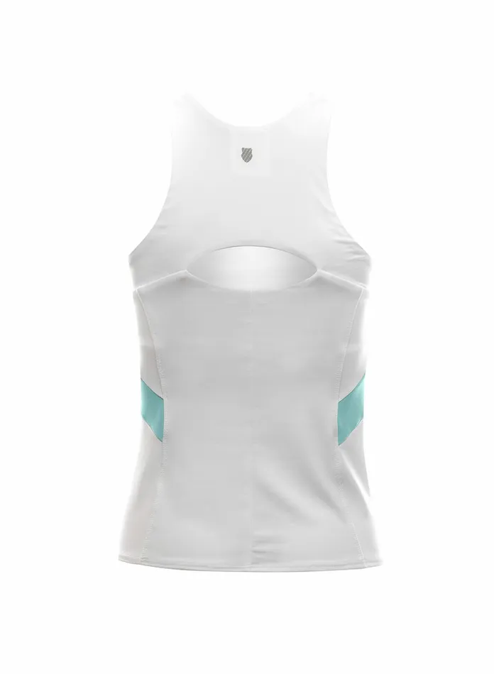 Women KSwiss Tennis and Pickleball COLORBLOCK TANK Whiteangel