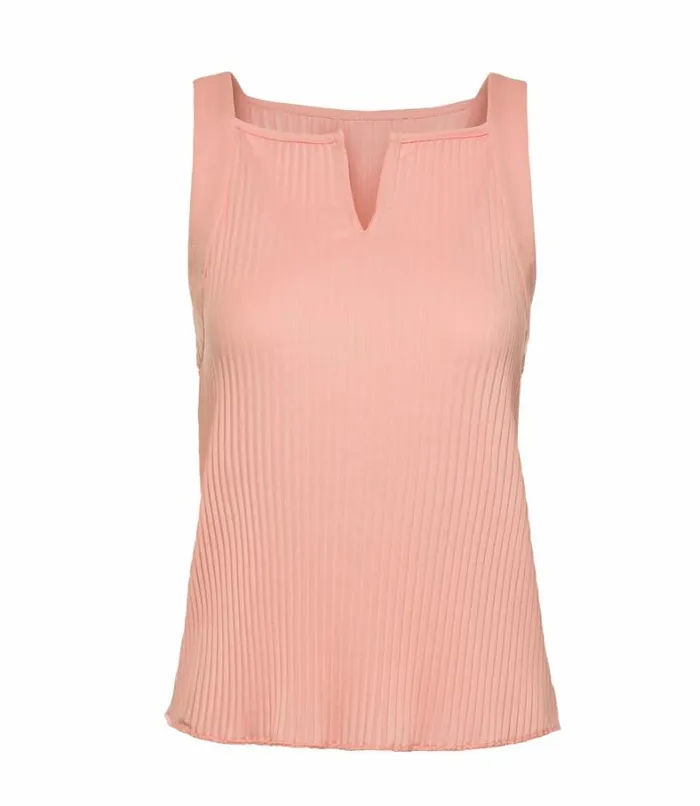 Women KSwiss Tennis DEEP V PLEATED TANK Peach