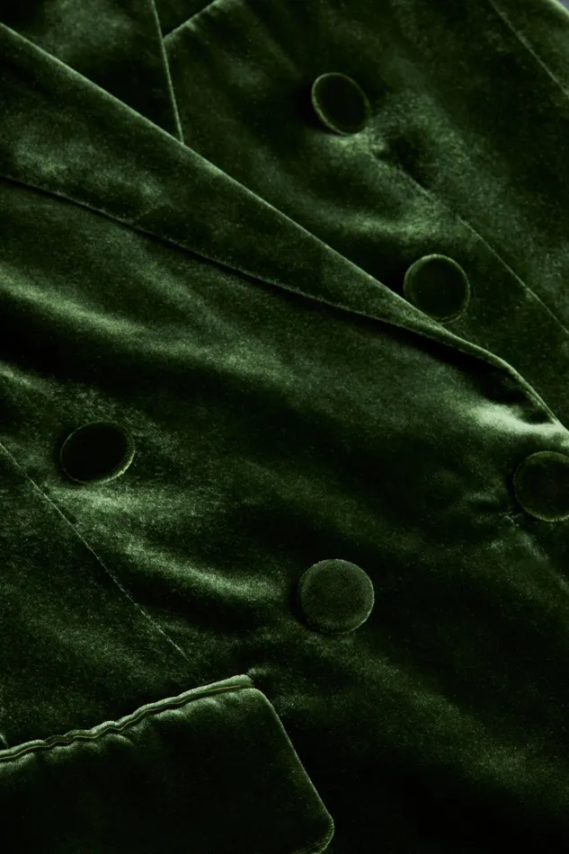 Women L039Agence Blazers and Jackets New Kenzie Velvet Blazer Deep Olive Women L039Agence Blazers and Jackets New Kenzie Velvet Blazer Deep Olive
