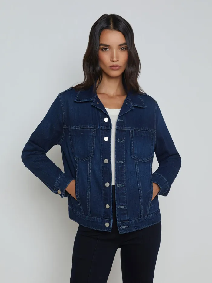 Women L039Agence Blazers and Jackets New Mack Oversized Denim Jacket Harlan
