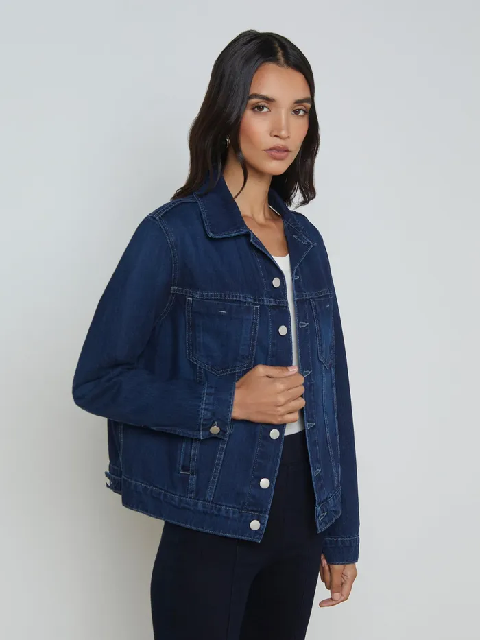 Women L039Agence Blazers and Jackets New Mack Oversized Denim Jacket Harlan Women L039Agence Blazers and Jackets New Mack Oversized Denim Jacket Harlan