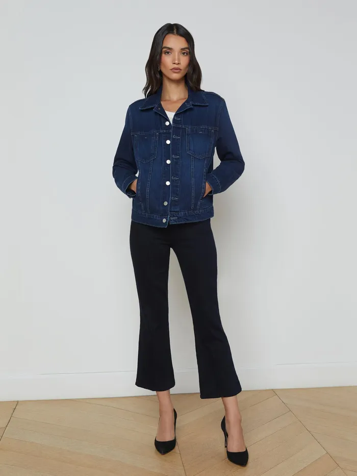 Women L039Agence Blazers and Jackets New Mack Oversized Denim Jacket Harlan Women L039Agence Blazers and Jackets New Mack Oversized Denim Jacket Harlan