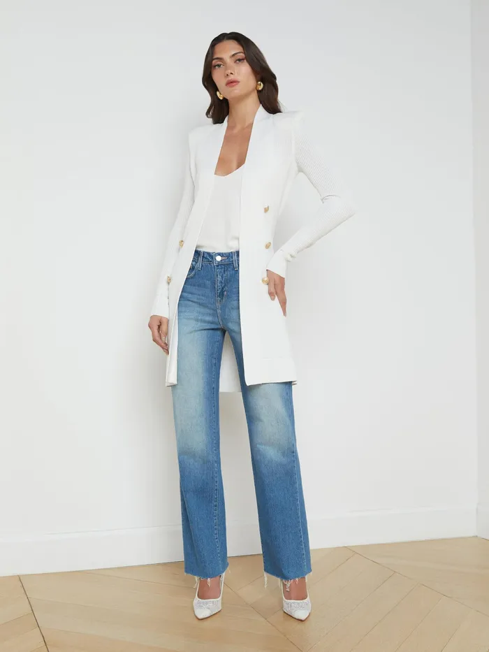 Women L039Agence Blazers and Jackets New Noe DoubleBreasted Cardigan White Women L039Agence Blazers and Jackets New Noe DoubleBreasted Cardigan White