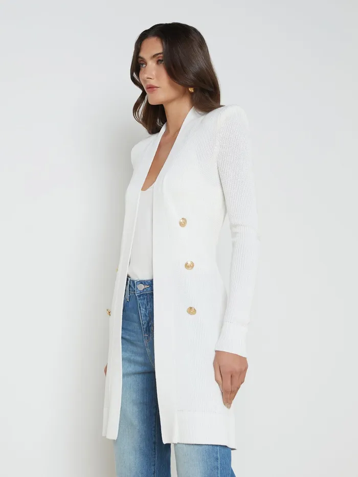 Women L039Agence Blazers and Jackets New Noe DoubleBreasted Cardigan White Women L039Agence Blazers and Jackets New Noe DoubleBreasted Cardigan White