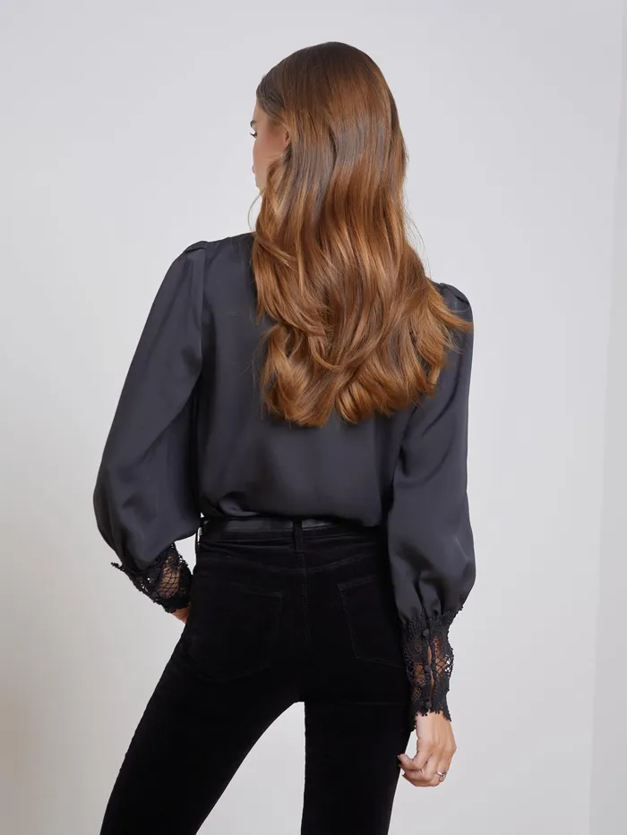 Women L039Agence Blouses and Tops Ava Blouse Black Women L039Agence Blouses and Tops Ava Blouse Black