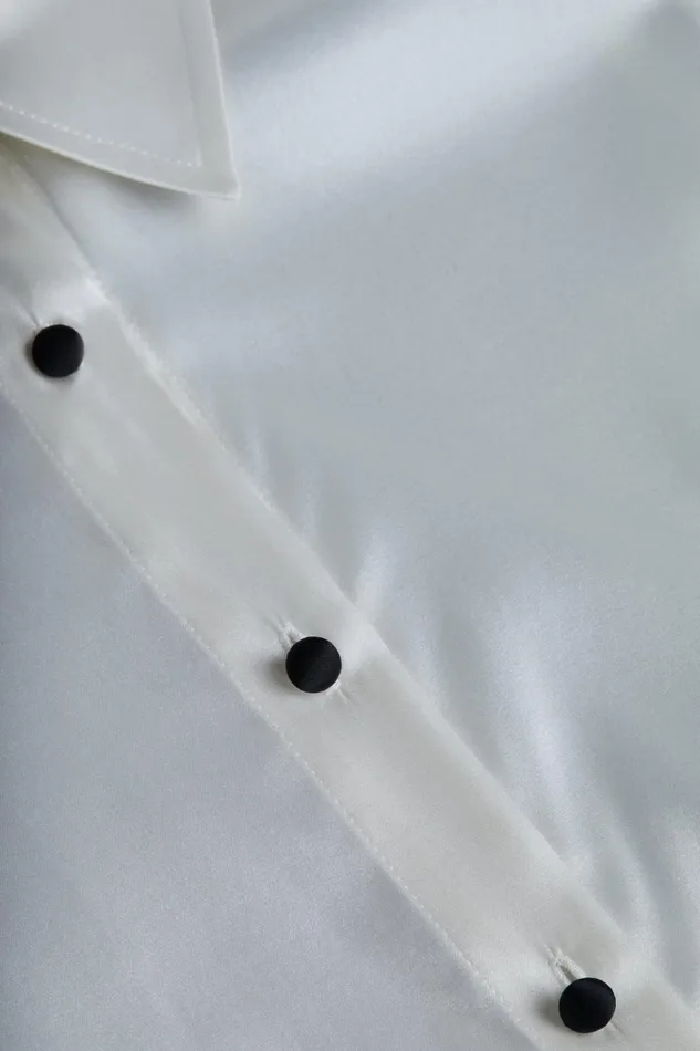 Women L039Agence Blouses and Tops Niccola StretchSilk Blouse Whiteblack Women L039Agence Blouses and Tops Niccola StretchSilk Blouse Whiteblack