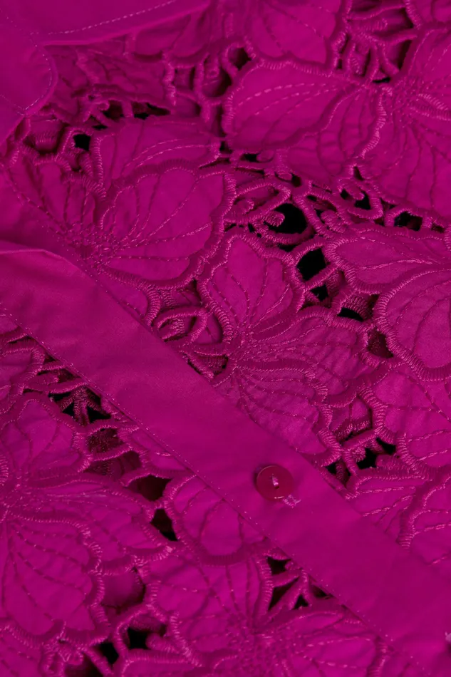 Women L039Agence Blouses and Tops Seychelle Lace Cropped Blouse Ruby Women L039Agence Blouses and Tops Seychelle Lace Cropped Blouse Ruby