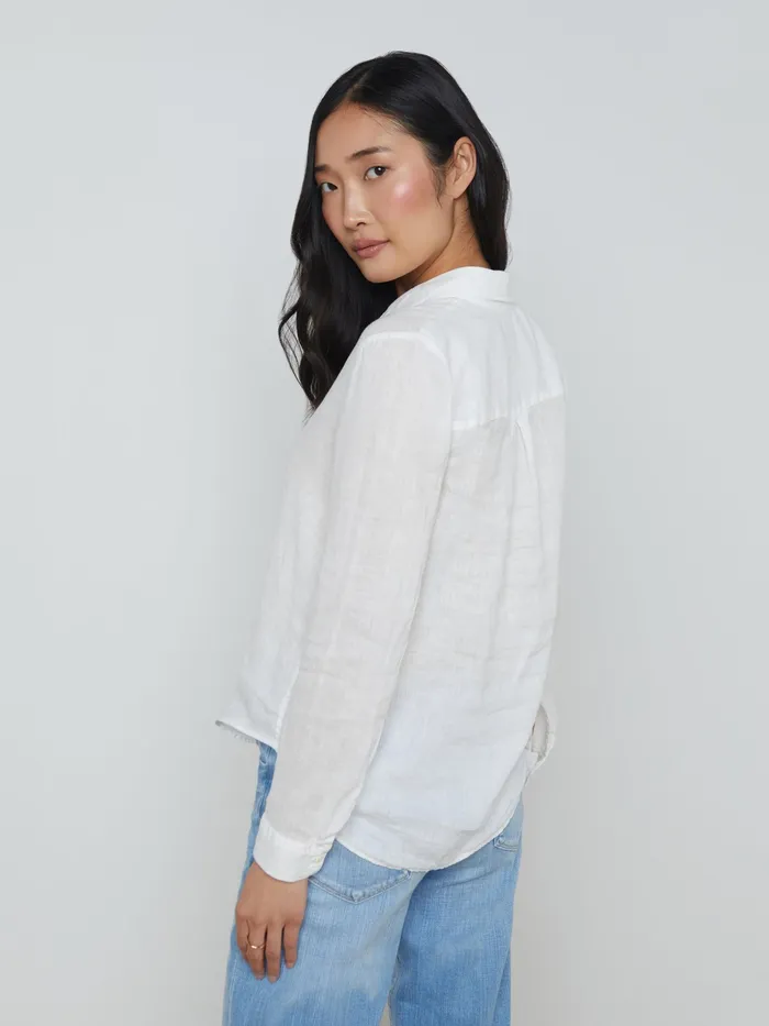 Women L039Agence Blouses and Tops Tyler Linen Blouse White