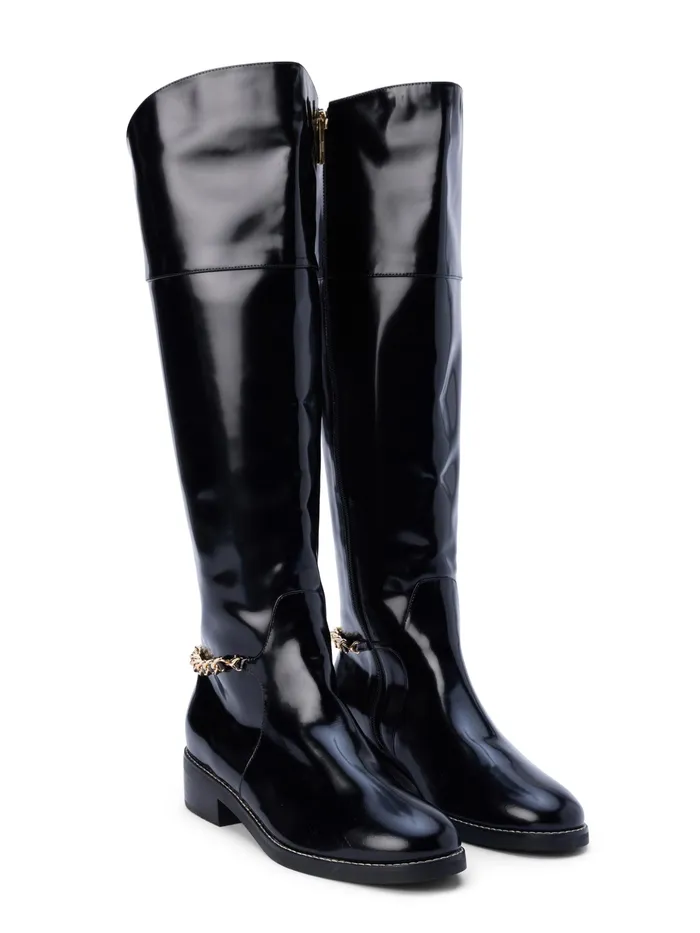 Women L039Agence Boots and Booties New Eulalie Leather Riding Boot Black Leather Women L039Agence Boots and Booties New Eulalie Leather Riding Boot Black Leather