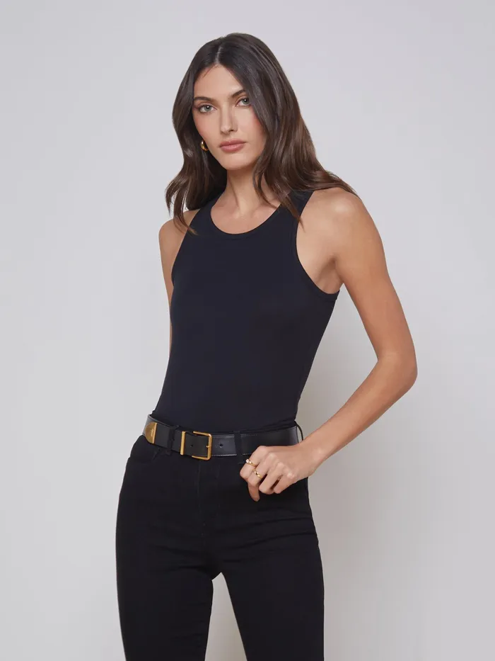 Women L039Agence Camisoles and Tanks Nia Ribbed Tank Black