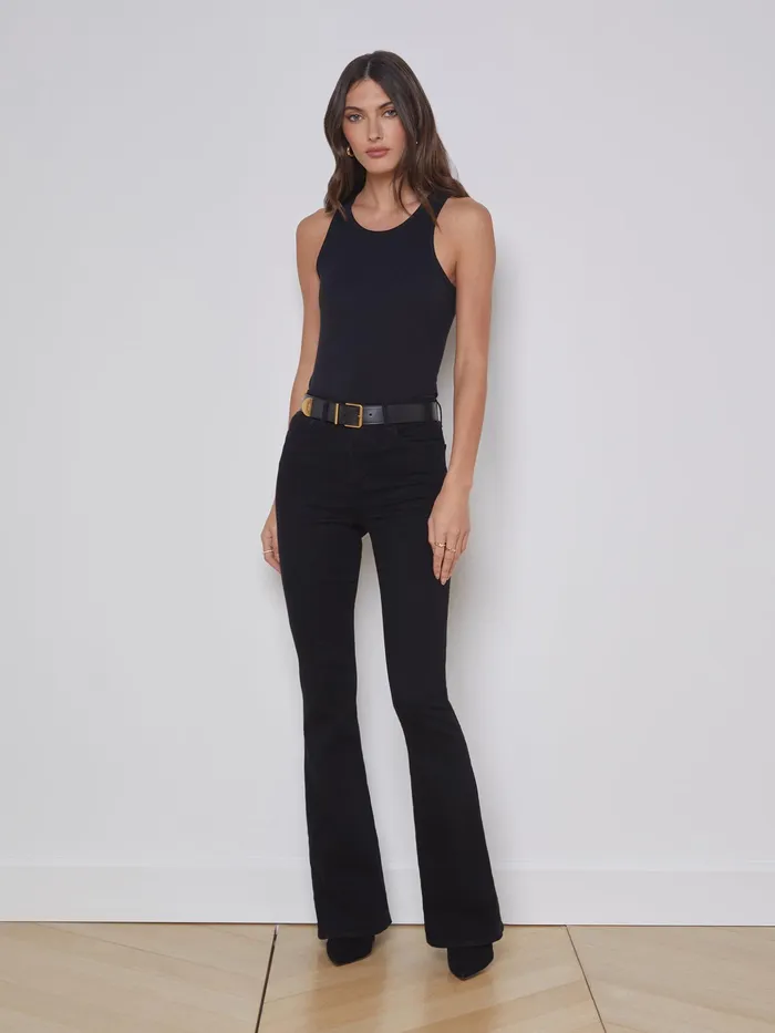 Women L039Agence Camisoles and Tanks Nia Ribbed Tank Black Women L039Agence Camisoles and Tanks Nia Ribbed Tank Black