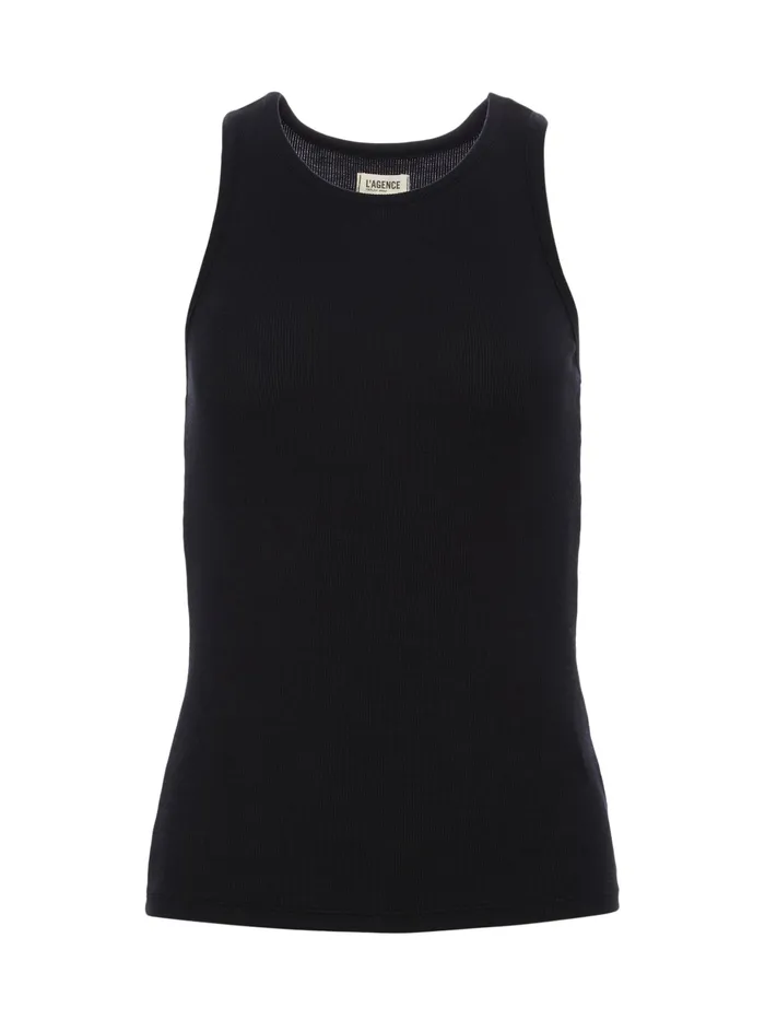 Women L039Agence Camisoles and Tanks Nia Ribbed Tank Black Women L039Agence Camisoles and Tanks Nia Ribbed Tank Black