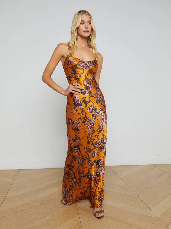 Women L039Agence Dresses and Jumpsuits Serita Silk Slip Dress Desclay Multi Baroque Floral Women L039Agence Dresses and Jumpsuits Serita Silk Slip Dress Desclay Multi Baroque Floral