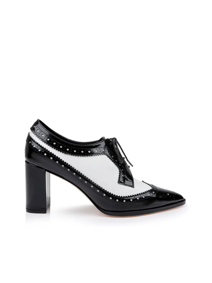 Women L039Agence Heels Elodie Leather Oxford Pump Blackwhite Patent