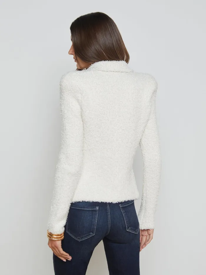 Women L039Agence Knitwear Bethany Knit Blazer Ivorygold Women L039Agence Knitwear Bethany Knit Blazer Ivorygold