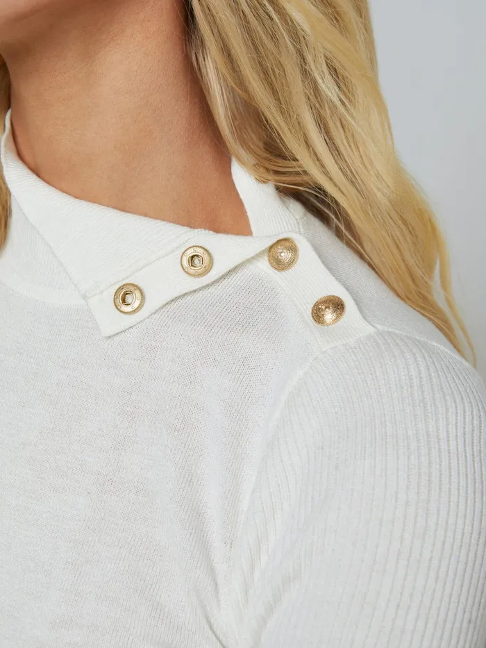 Women L039Agence Knitwear Kamdyn Cropped Turtleneck Ivorygold Women L039Agence Knitwear Kamdyn Cropped Turtleneck Ivorygold