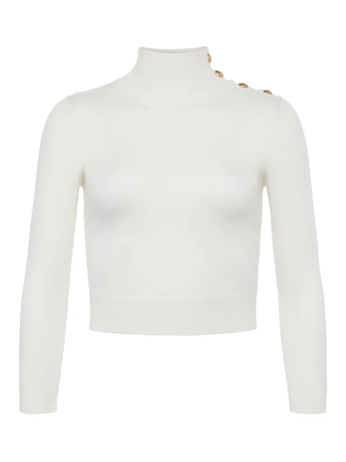 Women L039Agence Knitwear Kamdyn Cropped Turtleneck Ivorygold Women L039Agence Knitwear Kamdyn Cropped Turtleneck Ivorygold