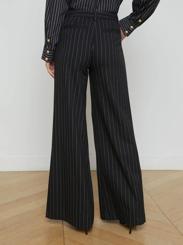 Women L039Agence Pants Allanah Pinstriped Trouser Blackecru Women L039Agence Pants Allanah Pinstriped Trouser Blackecru