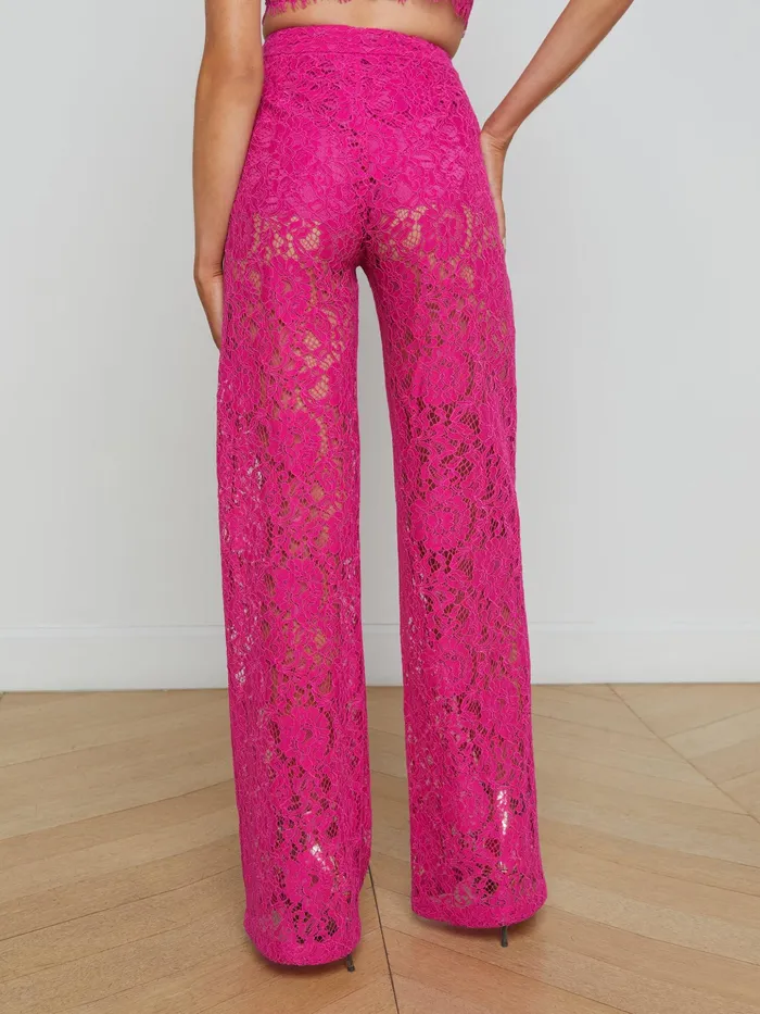 Women L039Agence Pants Livvy Lace Trouser Light Ruby Women L039Agence Pants Livvy Lace Trouser Light Ruby