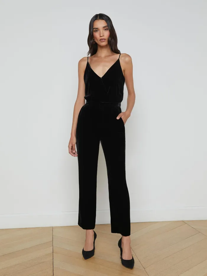 Women L039Agence Pants Rebel Velvet Trouser Black