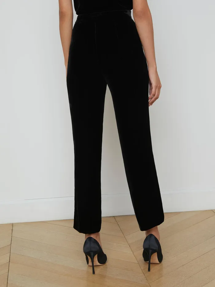 Women L039Agence Pants Rebel Velvet Trouser Black Women L039Agence Pants Rebel Velvet Trouser Black