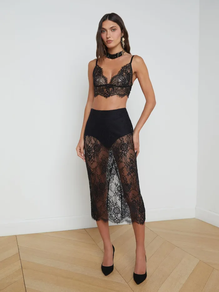 Women L039Agence Skirts Makena Lace Pencil Skirt Black