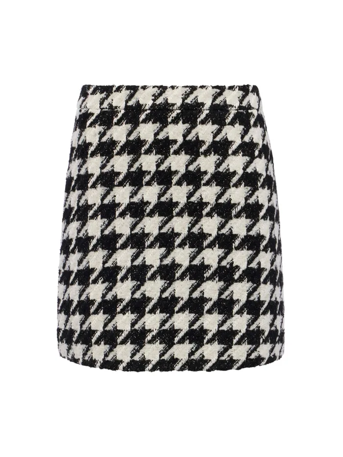 Women L039Agence Skirts Marseille Houndstooth Mini Skirt Ecrublackgold Houndstooth Women L039Agence Skirts Marseille Houndstooth Mini Skirt Ecrublackgold Houndstooth
