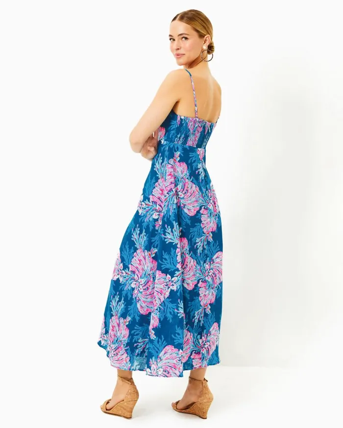 Women Lilly Pulitzer Dresses Kylanne Linen Dress Hydra Blue You Drive Me Daisy Embroidered Linen Women Lilly Pulitzer Dresses Kylanne Linen Dress Hydra Blue You Drive Me Daisy Embroidered Linen