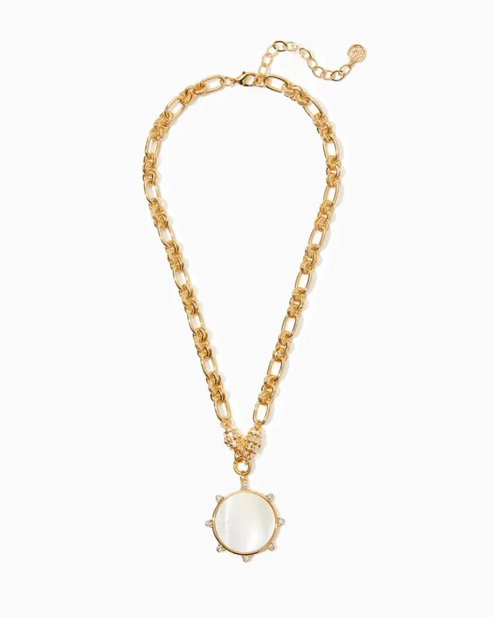 Women Lilly Pulitzer Jewelry A Lil Nauti Necklace Gold Metallic