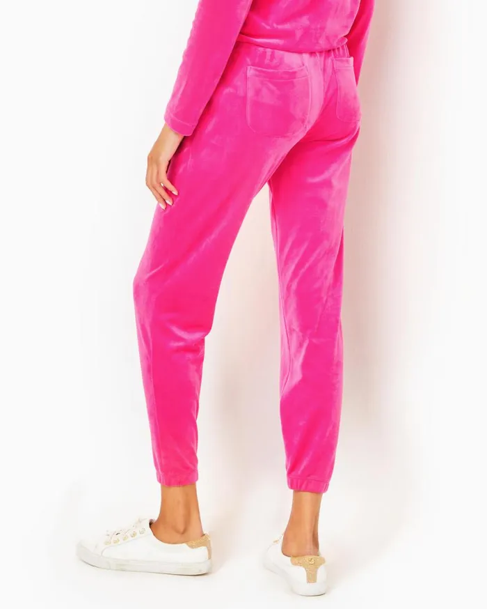 Women Lilly Pulitzer Loungewear August Pullover and Mallie Pant Velour Set Pink Palms Women Lilly Pulitzer Loungewear August Pullover and Mallie Pant Velour Set Pink Palms
