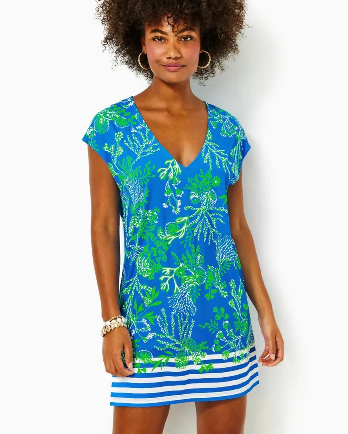 Women Lilly Pulitzer Swim Talli CoverUp Briny Blue A Bit Salty Engineered Coverup Women Lilly Pulitzer Swim Talli CoverUp Briny Blue A Bit Salty Engineered Coverup