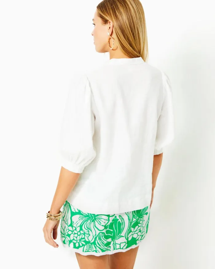 Women Lilly Pulitzer Tops Mialeigh Linen Top Roxie Pink Women Lilly Pulitzer Tops Mialeigh Linen Top Roxie Pink
