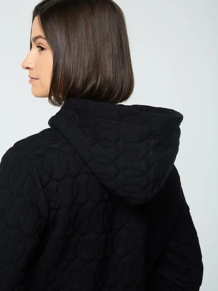 Women Loungewear Sergio Tacchini Aversa Quilted Hoodie Black Beauty