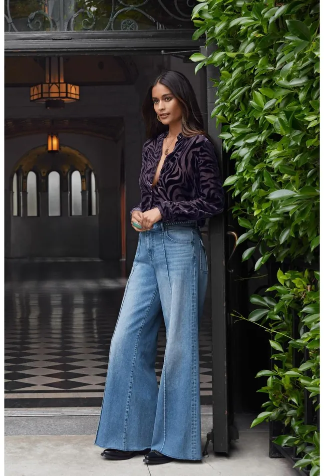 Women Maldives Wide Leg Jean Medium Wash Johnny Was Bottoms