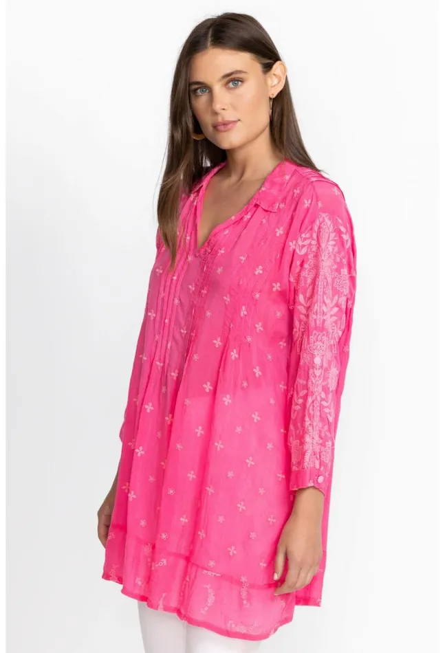 Women Marti Vera Tunic Hot Pink Johnny Was Tops