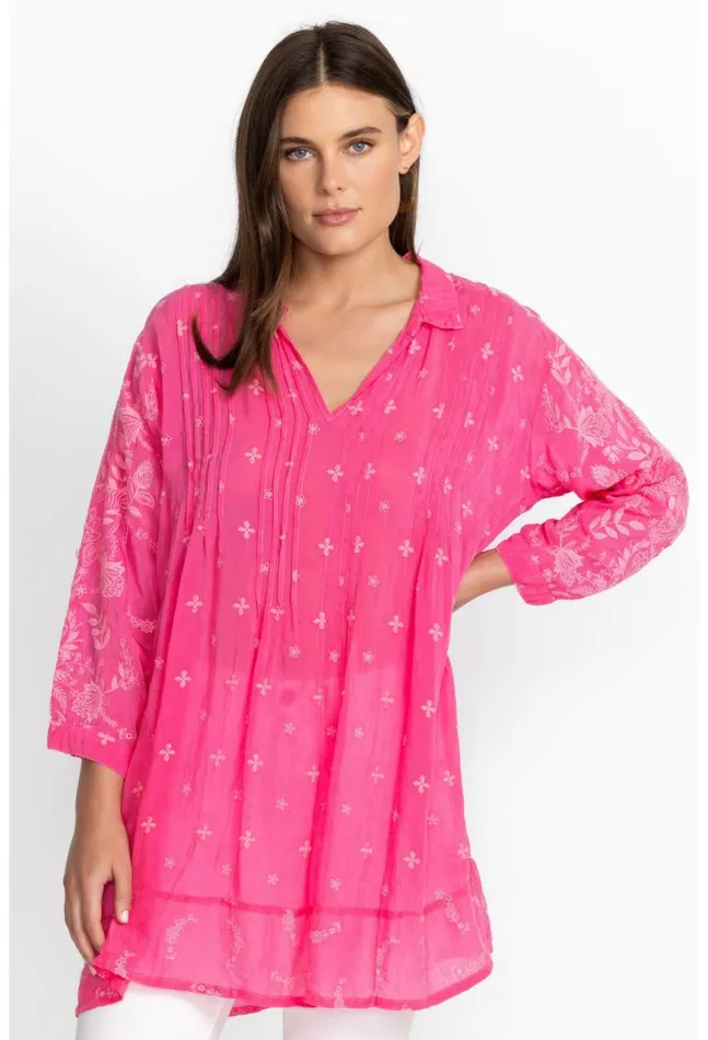 Women Marti Vera Tunic Hot Pink Johnny Was Tops