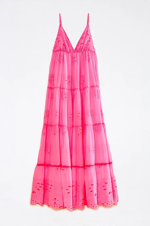 Women Maxi Dresses Farm Rio Neon Pink Maxi Dress